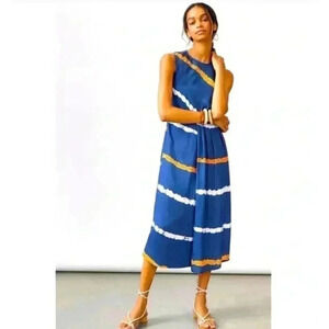 ANTHROPOLGIE ATSU Ocean Tie Dye Faux Wrap Dress - size Medium
